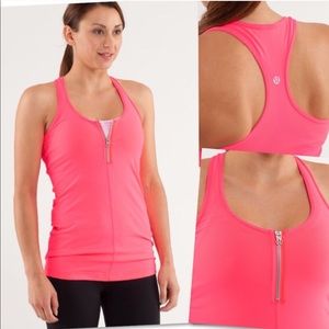 Lululemon Racerback Pink Zipper Tank Top 🌺